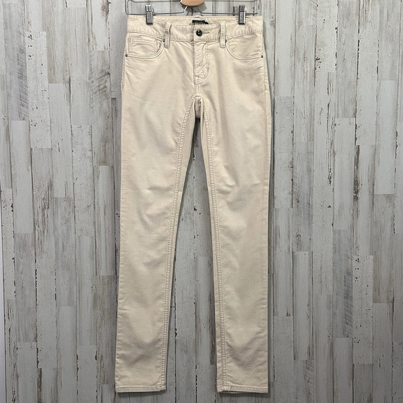 Ralph Lauren Rugby Womens Corduroy Pants 2 28x33 Cream Low Rise Designer Tall - Picture 1 of 7